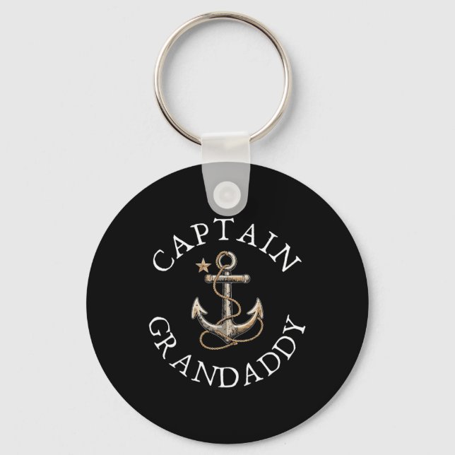 Captain Grandaddy Boat Sailing Boating Anchor Funn Keychain (Front)