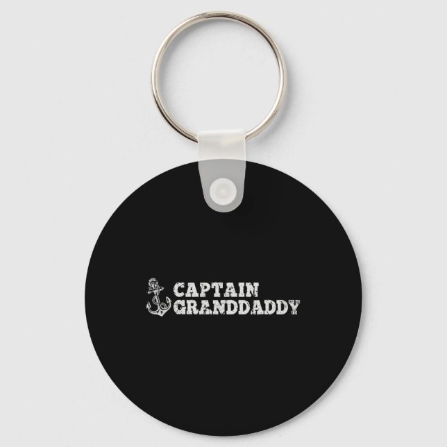 Captain Granddaddy Sailing Boating Boat Anchor Fun Keychain (Front)