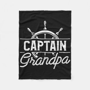 Captain Grandpa Funny Boating Sailing Quote For Gr Fleece Blanket