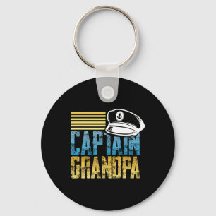 Captain Grandpa - Sailing Captain Hat - Boat Lover Keychain
