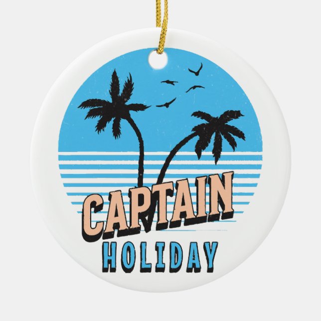 Captain Holiday Ceramic Ornament (Front)