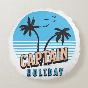 Captain Holiday Round Pillow