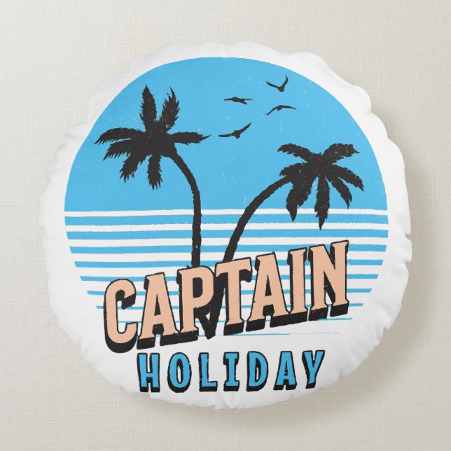 Captain Holiday Round Pillow (Front)