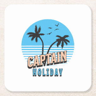 Captain Holiday Square Paper Coaster