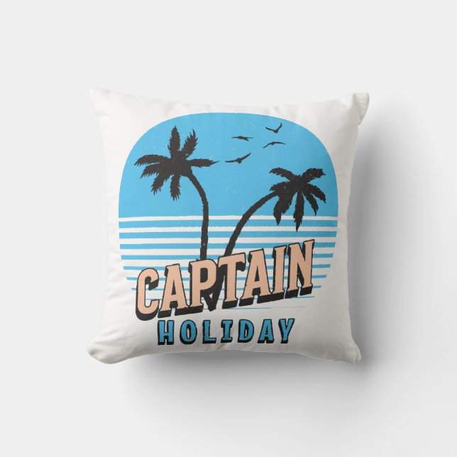 Captain Holiday Throw Pillow (Front)