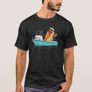 Captain Hotdog Funny Hotdog Boat Captain Lake Life T-Shirt