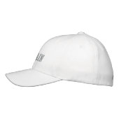 Captain in grey on white sport embroidered cap|hat embroidered hat (Left)