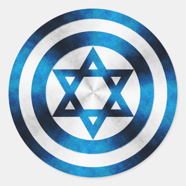 Captain Israel Hero Shield Classic Round Sticker (Front)