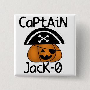 Captain Jack=O Halloween tshirts and gifts 2 Inch Square Button