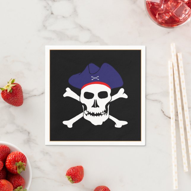 Captain Jack & Pirate, pirates flag /treasure Napkin (Insitu)