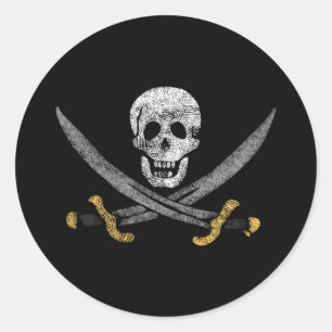 Captain Jack Rackham's Jolly Roger Pirate Flag Classic Round Sticker