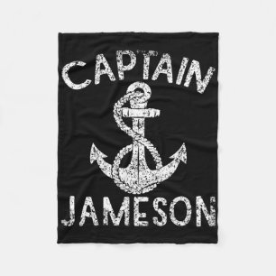 Captain Jameson Yacht Anchor Boat Ship Boating  Fleece Blanket