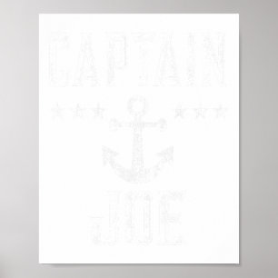 Captain Joe - Retro Personalized Nautical Boating  Poster