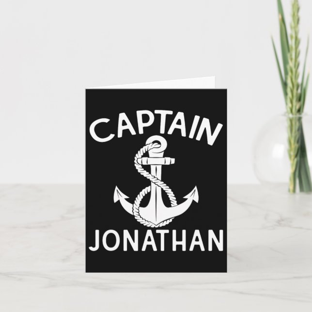 Captain Jonathan Boat Anchor Yacht Boating Ship  Card (Front)