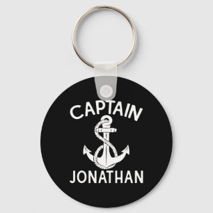 Captain Jonathan Boat Anchor Yacht Boating Ship Keychain