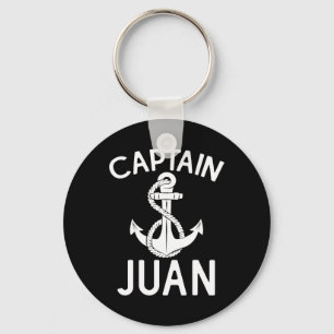 Captain Juan Ship Boat Boating Yacht Anchor Keychain