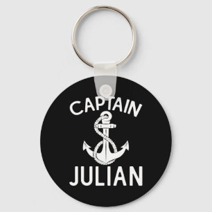 Captain Julian Yacht Boating Ship Boat Anchor Keychain