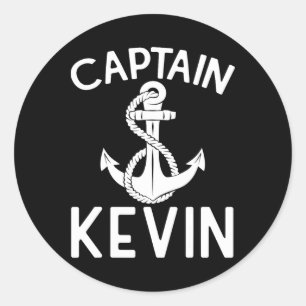 Captain Kevin Boat Anchor Boating Ship Yacht Classic Round Sticker
