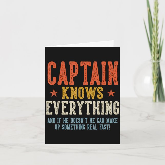 Captain knows everything father's day retro card (Front)