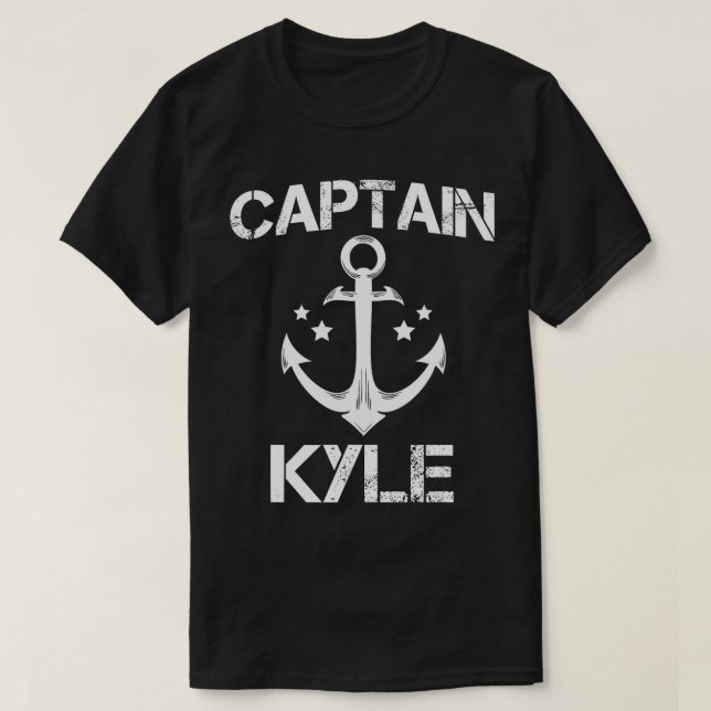 CAPTAIN KYLE Funny Birthday Personalized Name Boat T-Shirt (Design Front)