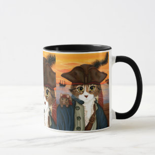 Captain Leo, Pirate Cat & Rat Fantasy Art Mug
