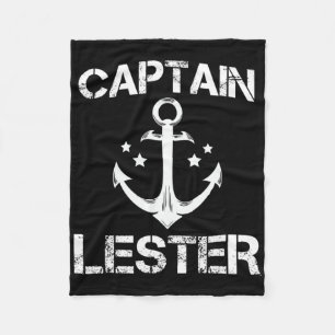 Captain Lester Funny Birthday Personalized Name Bo Fleece Blanket