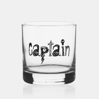 Captain Lettering Whiskey Glass
