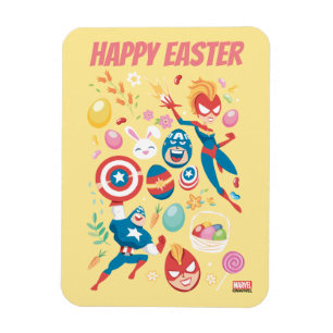 Captain Marvel & Captain America Easter Collage Magnet