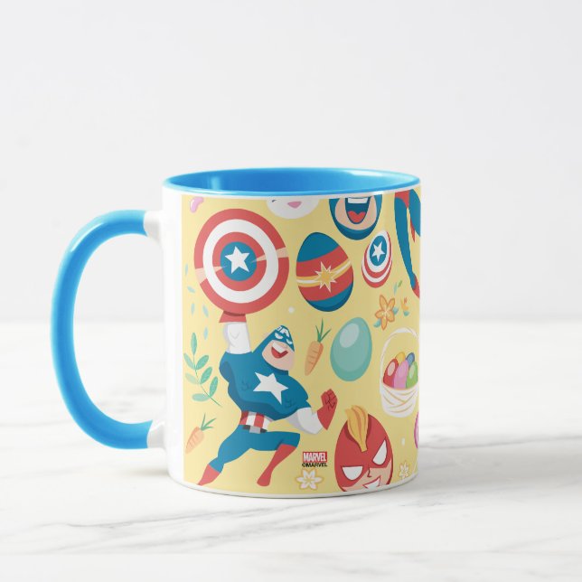 Captain Marvel & Captain America Easter Collage Mug (Left)