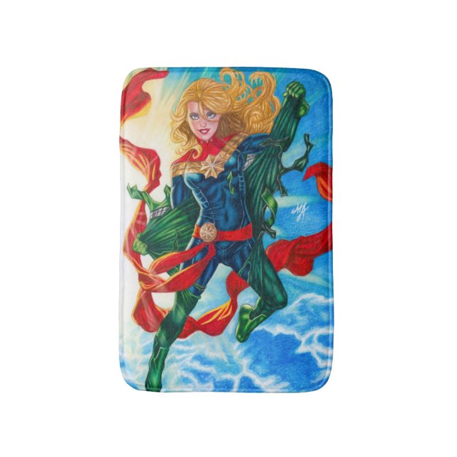 Captain Marvel ~ Carol Danvers Bath Mat (Front Vertical)