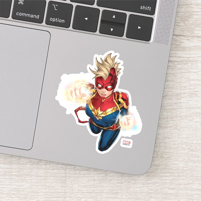 Captain Marvel Flying With Jets (Detail)