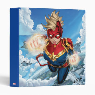 Captain Marvel Flying With Jets Binder