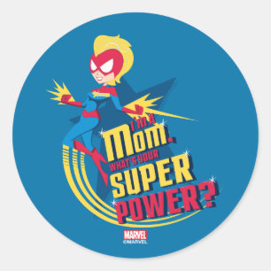 Captain Marvel I'm A Mom Classic Round Sticker