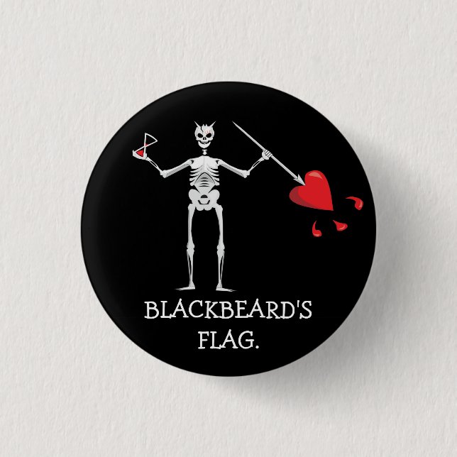 CAPTAIN MAYFLOWER'S Blackbeard Flag 1 Inch Round Button (Front)