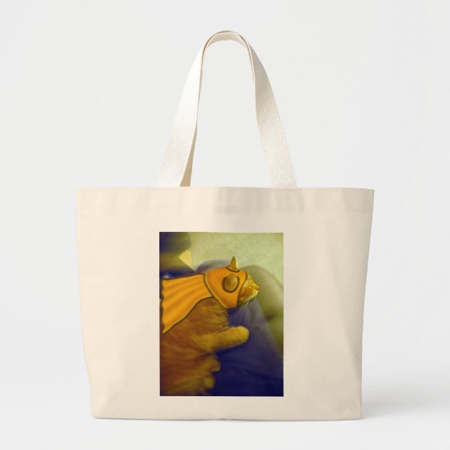 Captain Me-Ow Large Tote Bag (Front)