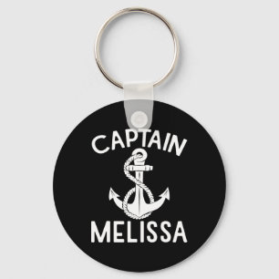 Captain Melissa Ship Boat Boating Yacht Anchor Keychain