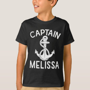 Captain Melissa Ship Boat Boating Yacht Anchor T-Shirt