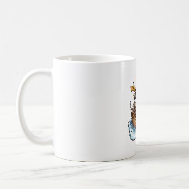 Captain Meowbeard – Funny Pirate Cat Graphic Coffee Mug (Left)