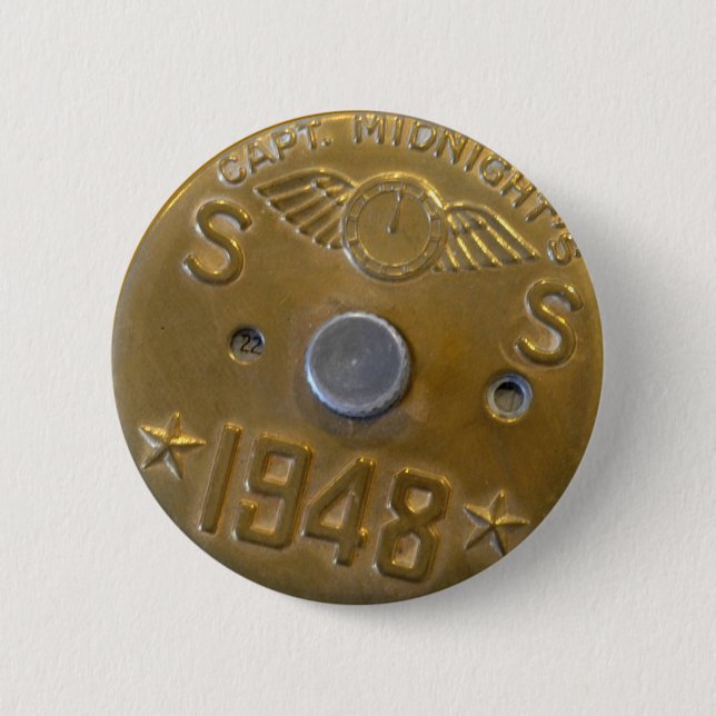 Captain Midnight Decoder Badge 1948 2 Inch Round Button (Front)