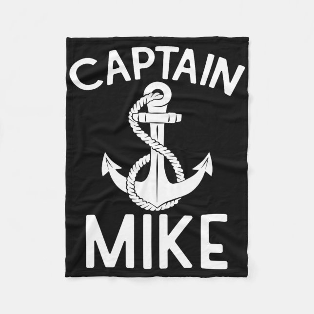 Captain Mike Yacht Boating Ship Boat Anchor  Fleece Blanket (Front)