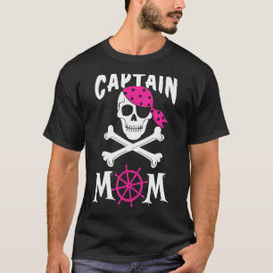 Captain Mom Pirate Skull & Crossbones Happy Hallow T-Shirt