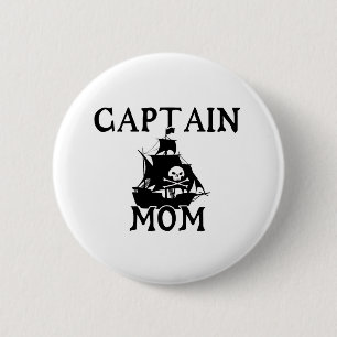 Captain Mom Sm Round Button
