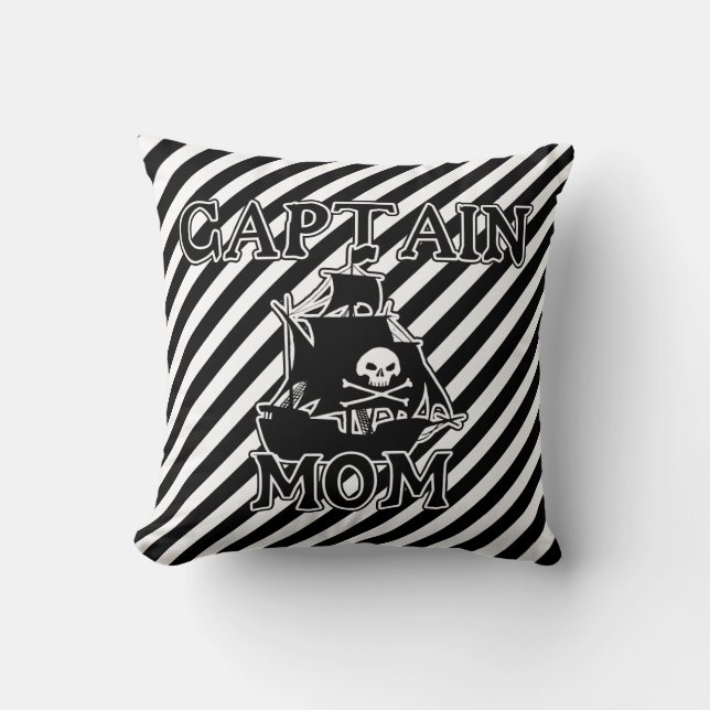 Captain Mom Throw Pillow (Front)