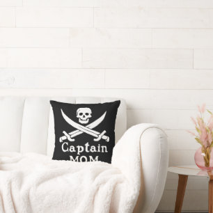 Captain Mom Throw Pillow