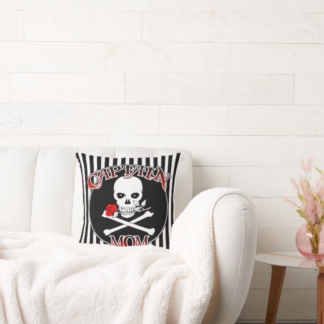Captain Mom Throw Pillow (Couch)
