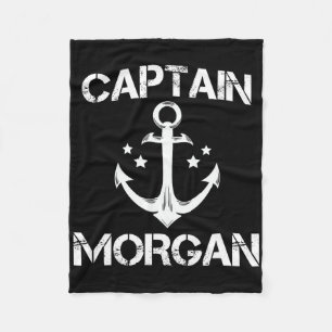 Captain Morgan Funny Birthday Personalised Surname Fleece Blanket