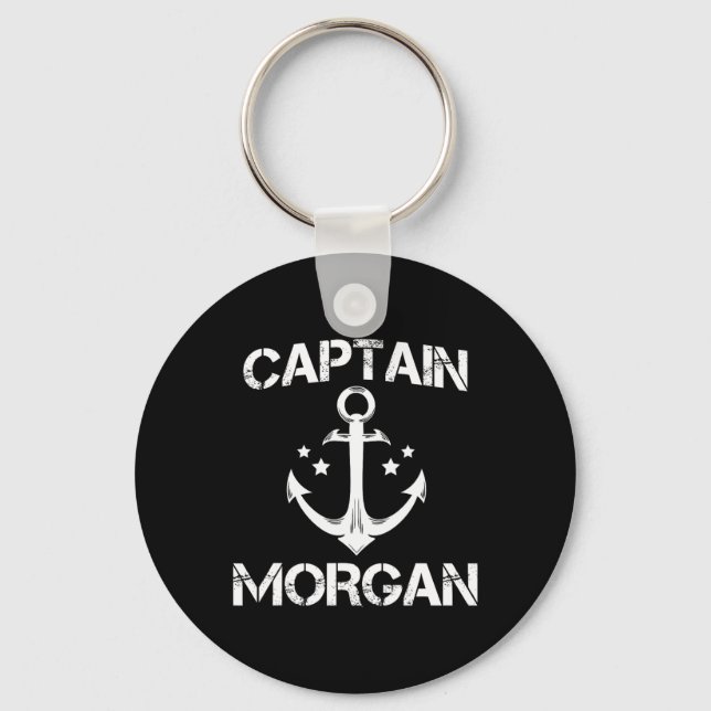 Captain Morgan Funny Birthday Personalised Surname Keychain (Front)