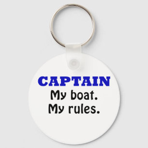 Captain My Boat My Rules Keychain