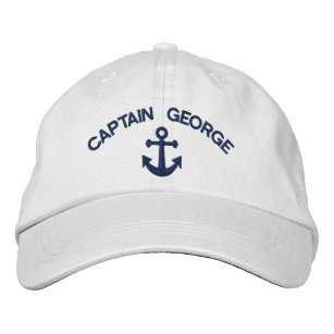 Captain Name Anchor Embroidered Hat