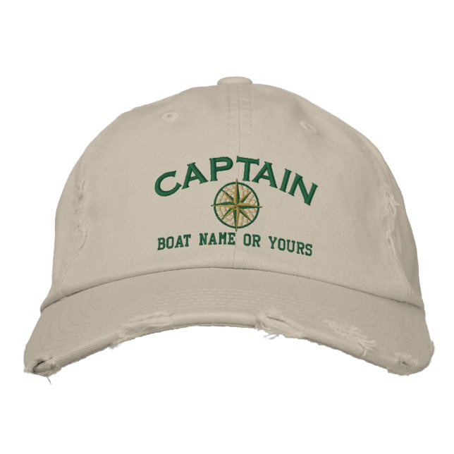 Captain Nautical STAR Personalize it! Embroidery Embroidered Hat (Front)